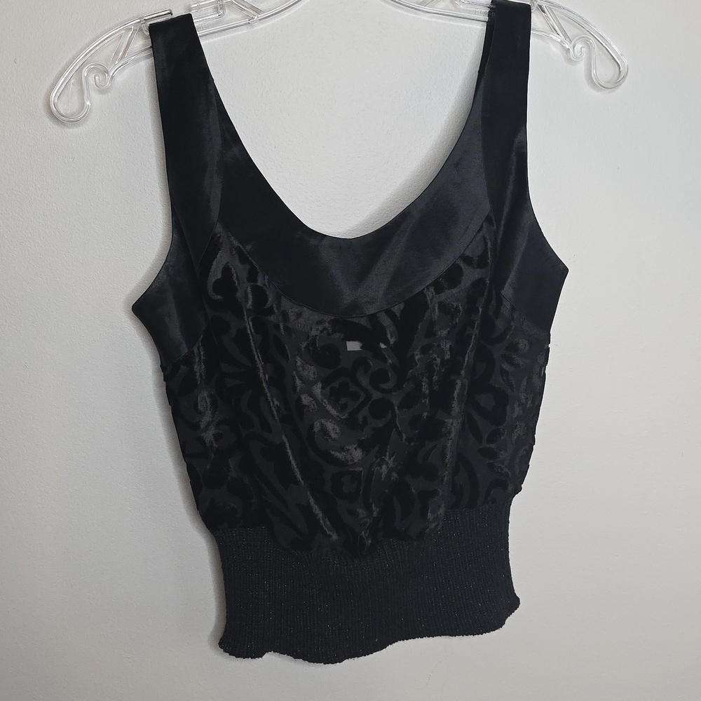 Audrey Ma Black Sheer 2 Piece Top Set Satin And Sheer Vintage 80s 90s - Picture 5 of 10